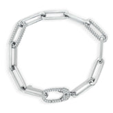 18K WHITE GOLD AND DIAMOND PAPER CLIP BRACELET - Stambolian | House of Jewels