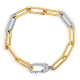 18K TWO-TONE GOLD AND DIAMOND PAPER CLIP BRACELET - Stambolian | House of Jewels