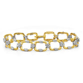 ENCHANTED GARDEN 18K TWO-TONE GOLD DIAMOND SQUARE LINK BRACELET