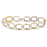 ENCHANTED GARDEN 18K TWO-TONE GOLD DIAMOND SQUARE LINK BRACELET