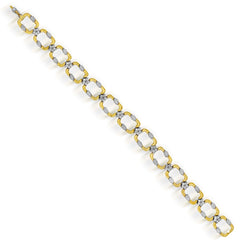 ENCHANTED GARDEN 18K TWO-TONE GOLD DIAMOND SQUARE LINK BRACELET