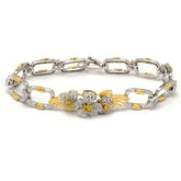 ENCHANTED GARDEN YELLOW DIAMOND FLORAL SQUARE LINK BRACELET
