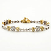 Happiness Two Tone Diamond Hearts and Flowers Bracelet