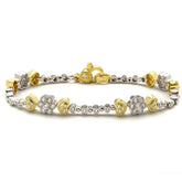 HAPPINESS 18K TWO-TONE GOLD DIAMOND HEARTS & FLOWERS BRACELET
