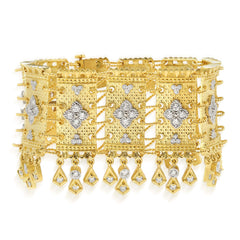 KARIZMA HAND WOVEN 18K GOLD DIAMOND DANGLING BRACELET