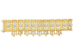 KARIZMA HAND WOVEN 18K GOLD DIAMOND DANGLING BRACELET