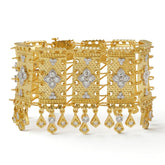 Karizma Hand Woven Gold Diamond Dangle Bracelet