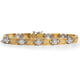 Happiness 18K Yellow and White Gold Bezel Diamond Bracelet