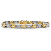 18K WHITE YELLOW GOLD BEZEL DIAMOND BRACELET