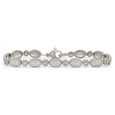 18K WHITE GOLD AND DIAMOND OVAL LINK BRACELET - Stambolian | House of Jewels