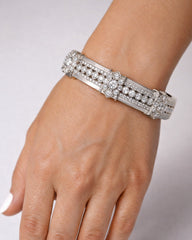 Stambolian Passion 18K White Gold Multi-Row Pavé Diamond Bangle Bracelet