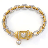 Everything Hearts Two Tone Diamond Love Link Bracelet