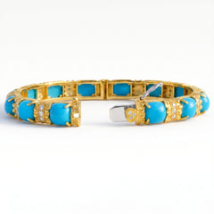 Happiness Sleeping Beauty Turquoise Diamond Bangle