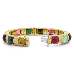 HAPPINESS MULTI-COLOR TOURMALINE BANGLE BRACELET