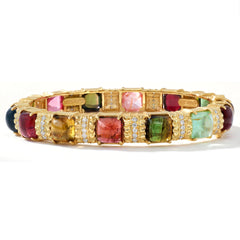 Happiness Multi Color Tourmaline Diamond Bangle