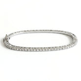 Love Peace Happiness White Gold Diamond Bangle