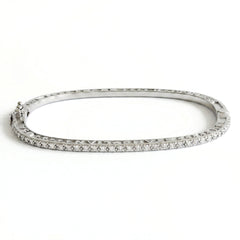 Love Peace Happiness White Gold Diamond Bangle