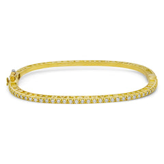 LOVE PEACE HAPPINESS 18K GOLD AND DIAMOND BANGLE BRACELET