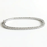 Love Peace Happiness White Gold Diamond Bangle