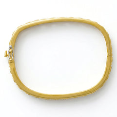 Happiness Bezel Set Diamond Gold Bangle