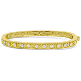 HAPPINESS 18K GOLD AND BEZEL SET DIAMONDS BANGLE BRACELET