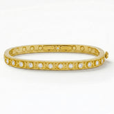 Happiness Bezel Set Diamond Gold Bangle