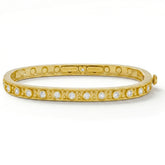 Happiness Bezel Set Diamond Gold Bangle