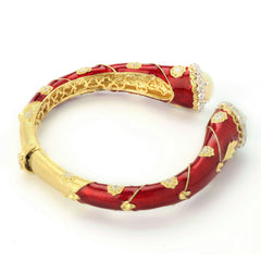 COLORS OF LIFE RED ENAMEL OPALS DIAMOND BRACELET