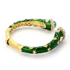 COLORS OF LIFE GREEN ENAMEL TSAVORITES DIAMONDS BRACELET