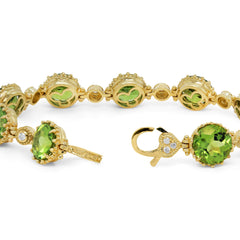 HAPPINESS 18K GOLD ROUND PERIDOT DIAMOND BRACELET