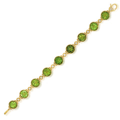 HAPPINESS 18K GOLD ROUND PERIDOT DIAMOND BRACELET