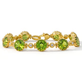 Happiness Round Peridot Diamond Gold Bracelet