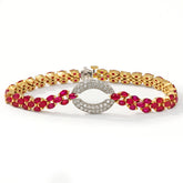 18K GOLD PIGEON BLOOD RUBY DIAMOND BRACELET