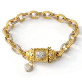 Everything Hearts Two Tone Gold Diamond Heart Bracelet