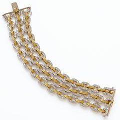 Happiness 18K Two Tone Gold Diamond Triple Link Bracelet