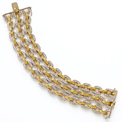 Happiness 18K Two Tone Gold Diamond Triple Link Bracelet