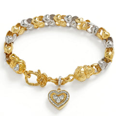 Valentines Day Interlocking Heart Diamond Bracelet