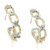 ENCHANTED GARDEN 18K WHITE YELLOW GOLD DIAMOND HOOP EARRINGS - Stambolian | House of Jewels