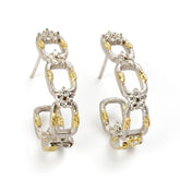 Enchanted Garden White Gold Floral Diamond Hoops