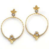 Enchanted Garden Canary Diamond Circle Dangle Earrings