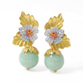 Enchanted Garden Chrysoprase Floral Drop Earrings
