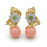 Enchanted Garden Opal Tsavorite Floral Earrings