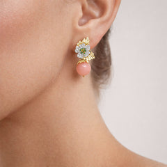Enchanted Garden Opal Tsavorite Floral Earrings