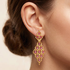 Ambition 18K Gold Pink Sapphire Earrings