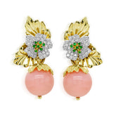 ENCHANTED GARDEN 18K PERUVIAN OPAL TSAVORITE EARRINGS