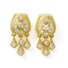 Karizma Hand Woven Gold Diamond Chandelier Earrings