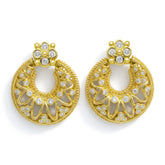 18K Gold Diamond Openwork Door Knocker Earrings