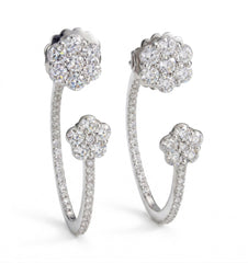 Happiness White Gold Diamond Two Piece Hoops