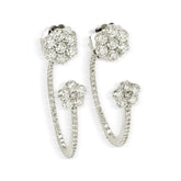 HAPPINESS 18K WHITE GOLD DIAMOND TWO PIECE HOOP EARRINGS