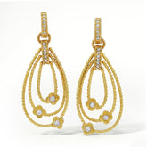 Mayflower Diamond Floral Teardrop Dangle Earrings